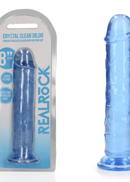 REALROCK 20 cm Straight Dildo - Blue - Blue 20 cm (8'') Dong