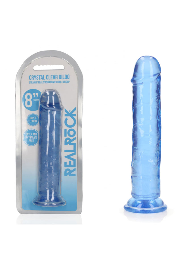 REALROCK 20 cm Straight Dildo - Blue - Blue 20 cm (8'') Dong