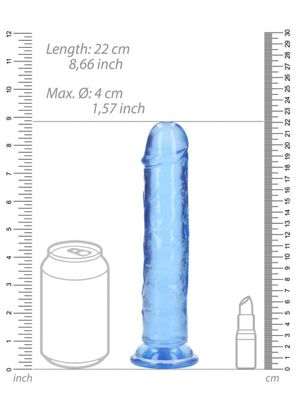 REALROCK 20 cm Straight Dildo - Blue - Blue 20 cm (8'') Dong