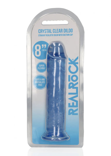 REALROCK 20 cm Straight Dildo - Blue - Blue 20 cm (8'') Dong