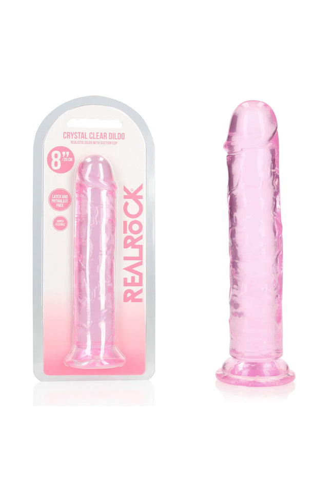 REALROCK 20 cm Straight Dildo - Pink - Pink 20 cm (8'') Dong