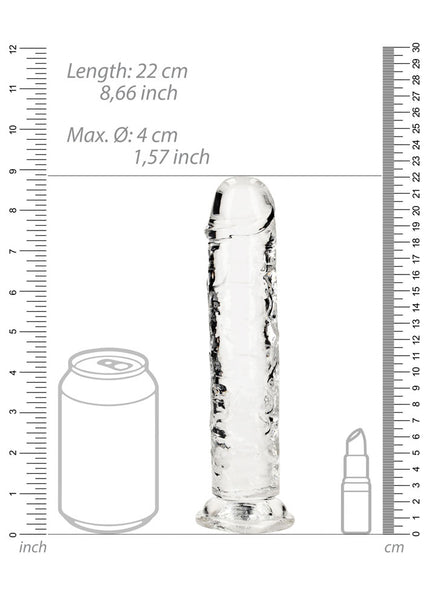 REALROCK 20 cm Straight Dildo - Transparent - Clear 20 cm (8'') Dong