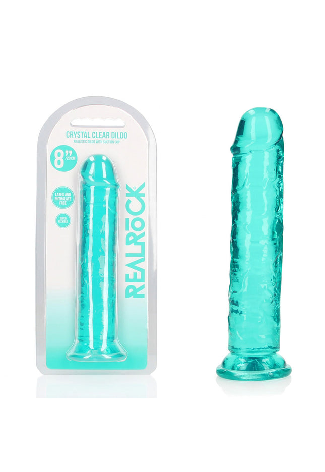 REALROCK 20 cm Straight Dildo - Turquoise - Turquoise 20 cm (8'') Dong