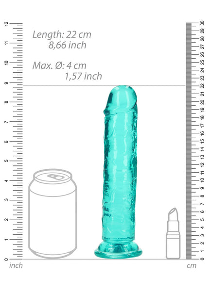 REALROCK 20 cm Straight Dildo - Turquoise - Turquoise 20 cm (8'') Dong