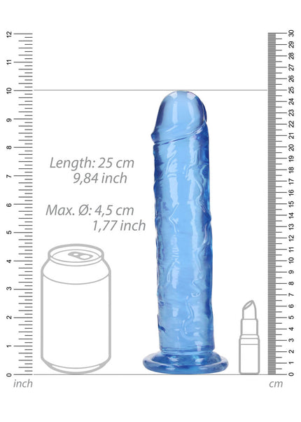 REALROCK 25 cm Straight Dildo - Blue - Blue 25 cm (10'') Dong