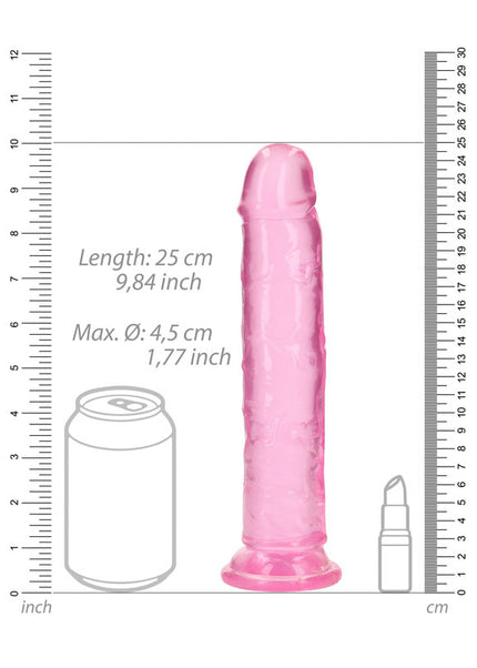REALROCK 25 cm Straight Dildo - Pink - Pink 25 cm (10'') Dong