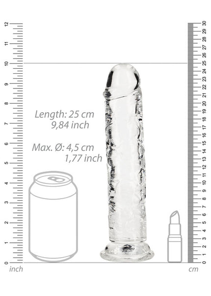 REALROCK 25 cm Straight Dildo - Clear - Clear 25 cm (10'') Dong