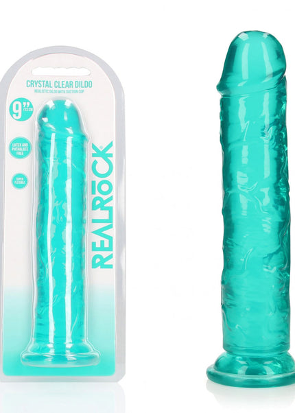 REALROCK 25 cm Straight Dildo - Turquoise - Turquoise 25 cm (10'') Dong