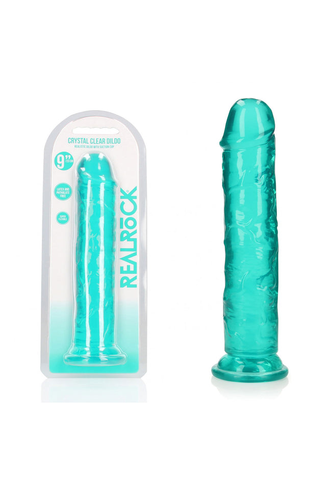 REALROCK 25 cm Straight Dildo - Turquoise - Turquoise 25 cm (10'') Dong