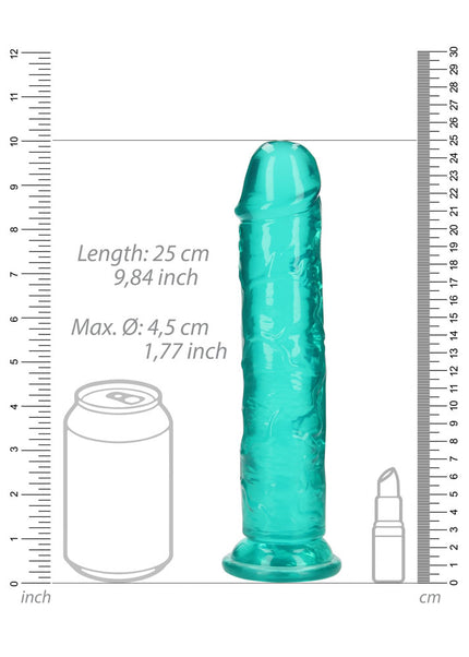 REALROCK 25 cm Straight Dildo - Turquoise - Turquoise 25 cm (10'') Dong