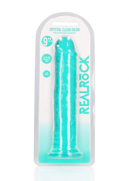 REALROCK 25 cm Straight Dildo - Turquoise - Turquoise 25 cm (10'') Dong