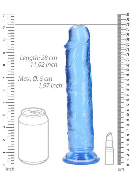 REALROCK 28 cm Straight Dildo - Blue - Blue 28 cm (10'') Dong