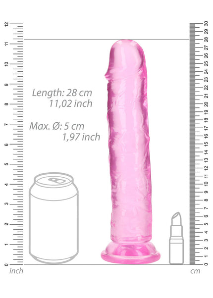REALROCK 28 cm Straight Dildo - Pink - Pink 28 cm (10'') Dong