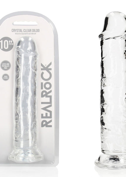 REALROCK 28 cm Straight Dildo - Transparent - Clear 28 cm (10'') Dong