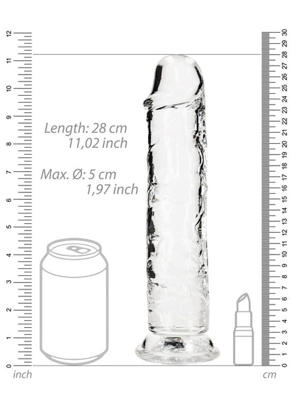 REALROCK 28 cm Straight Dildo - Transparent - Clear 28 cm (10'') Dong