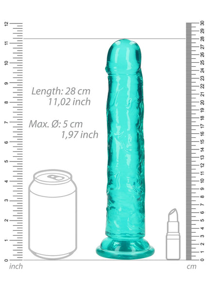 REALROCK 28 cm Straight Dildo - Turquoise - Turquoise 28 cm (10'') Dong