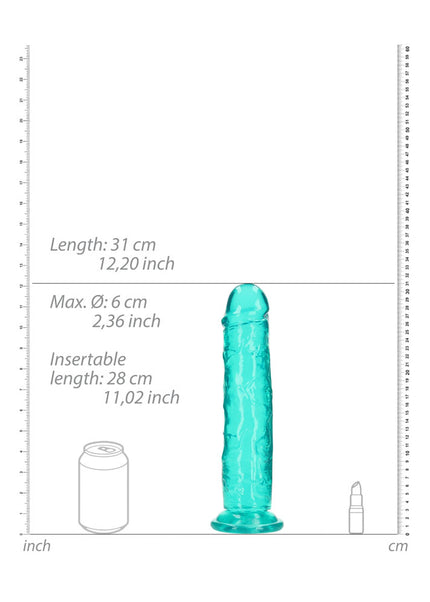 REALROCK 31 cm Straight Dildo - Turquoise - Turquoise 31 cm (11'') Dong