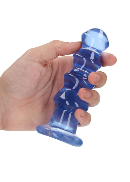 REALROCK Crystal Clear Curvy Anal Plug – Blue | 14 cm