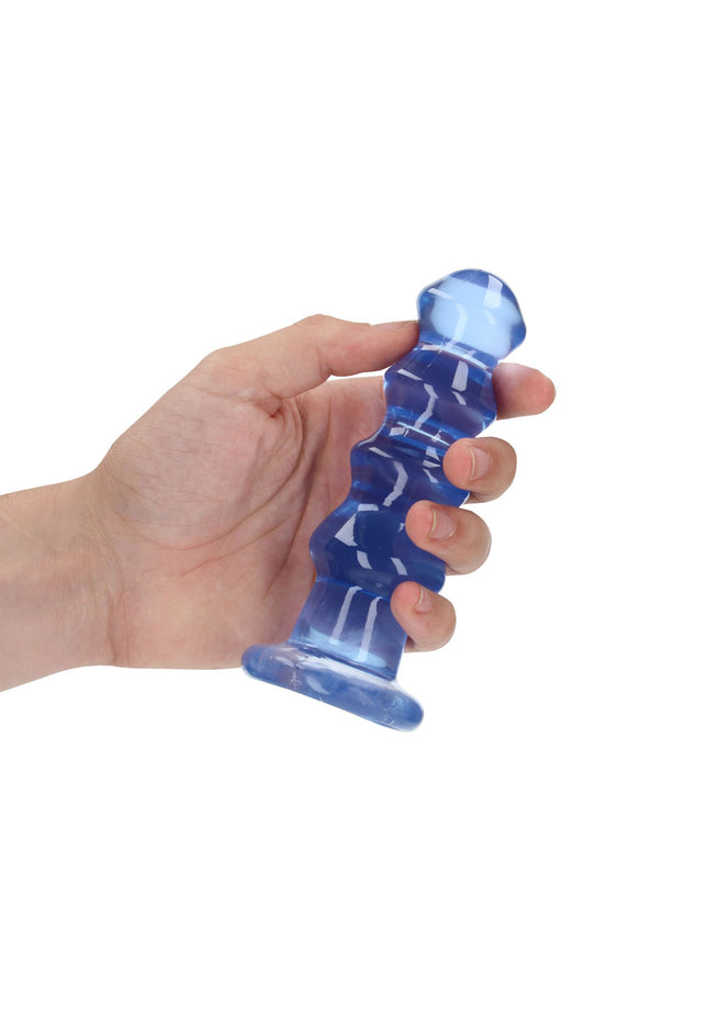 REALROCK Crystal Clear Curvy Anal Plug – Blue | 14 cm