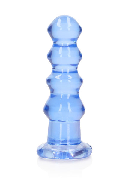 REALROCK Crystal Clear Curvy Anal Plug – Blue | 14 cm