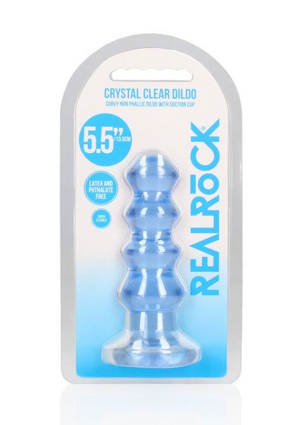 REALROCK Crystal Clear Curvy Anal Plug – Blue | 14 cm