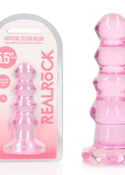 REALROCK Crystal Clear Curvy Anal Plug – Pink | 14 cm