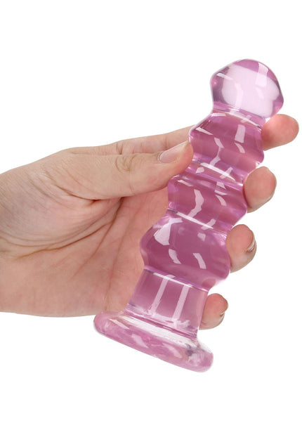 REALROCK Crystal Clear Curvy Anal Plug – Pink | 14 cm