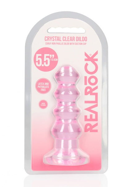 REALROCK Crystal Clear Curvy Anal Plug – Pink | 14 cm