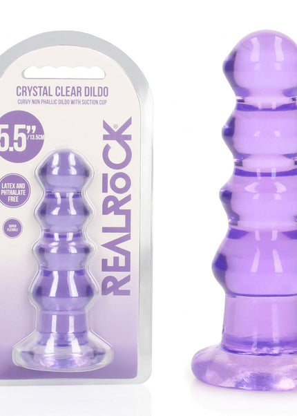 REALROCK Crystal Clear Curvy Anal Plug – Purple | 14 cm