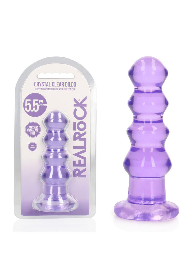REALROCK Crystal Clear Curvy Anal Plug – Purple | 14 cm