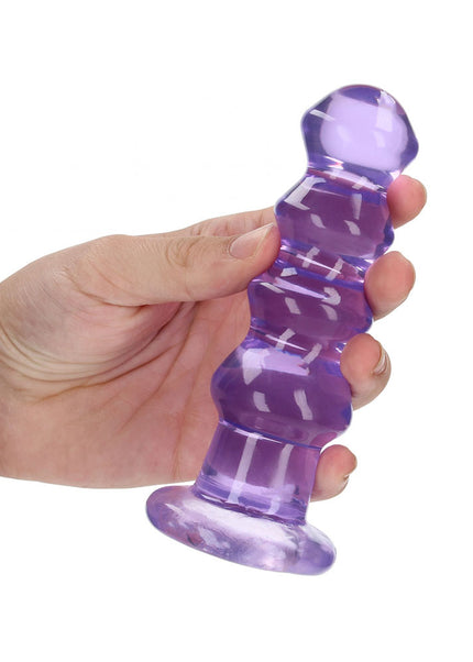 REALROCK Crystal Clear Curvy Anal Plug – Purple | 14 cm