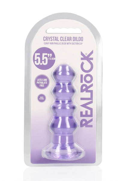 REALROCK Crystal Clear Curvy Anal Plug – Purple | 14 cm