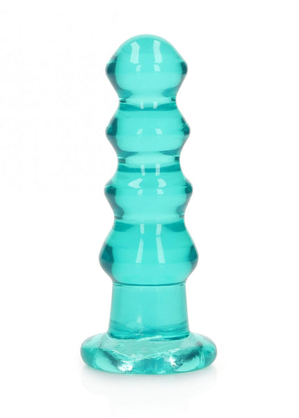 REALROCK Crystal Clear Curvy Anal Plug – Turquoise | 14 cm