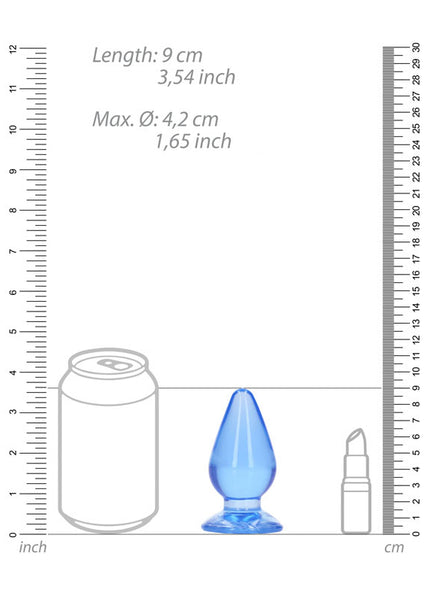 REALROCK 9 cm Anal Plug - Blue - Blue 9 cm (3.5'') Butt Plug
