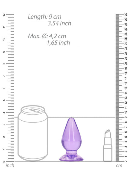 REALROCK 9 cm Anal Plug - Purple - Purple 9 cm (3.5'') Butt Plug