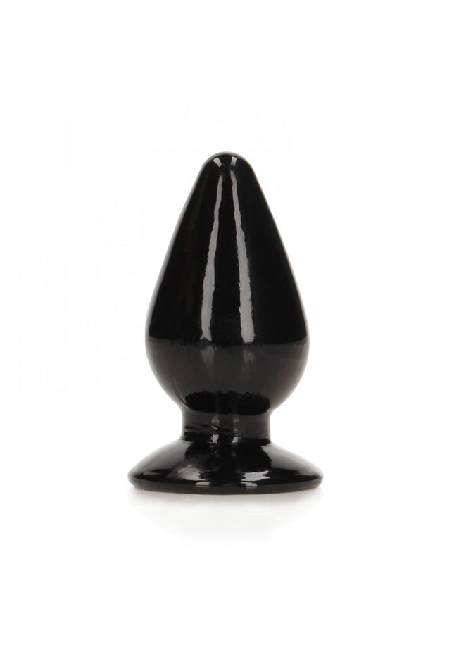 REALROCK 11.5 cm Anal Plug - Black - Black 11.5 cm (4.5'') Butt Plug
