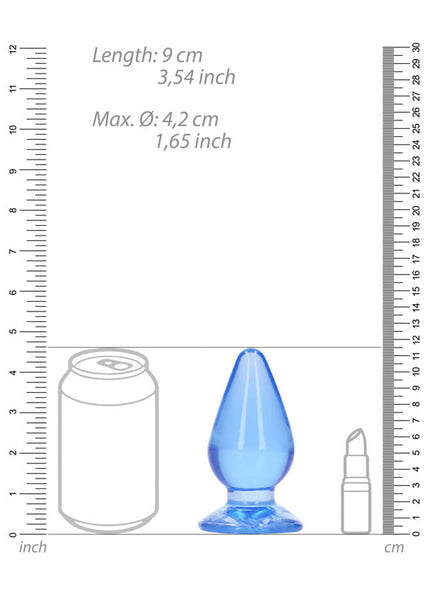 REALROCK 11.5 cm Anal Plug - Blue - Blue 11.5 cm (4.5'') Butt Plug