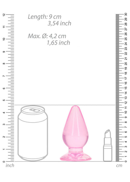 REALROCK 11.5 cm Anal Plug - Pink - Pink 11.5 cm (4.5'') Butt Plug