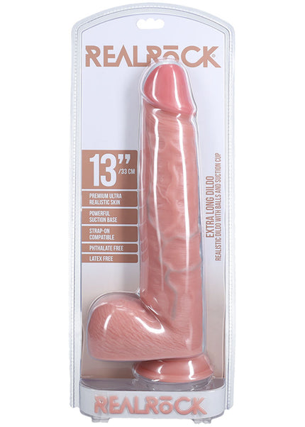 REALROCK 33cm Extra Long Dildo with Balls - Flesh - Flesh 33 cm (13'') Extra Long Dong