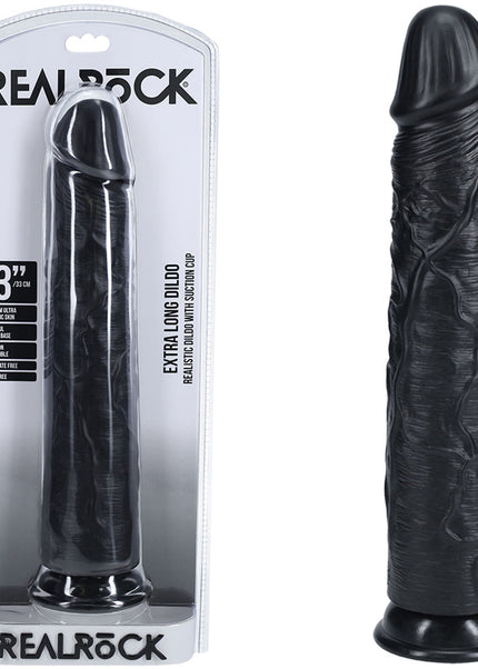 REALROCK 33cm Extra Long Dildo - Black - Black 33 cm (13'') Extra Long Dong
