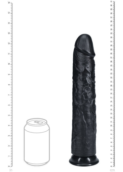 REALROCK 33cm Extra Long Dildo - Black - Black 33 cm (13'') Extra Long Dong