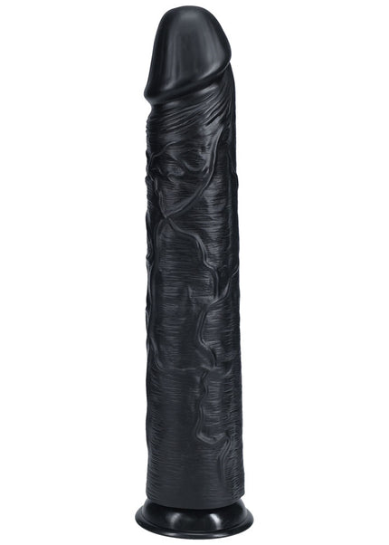 REALROCK 38cm Extra Long Dildo - Black - Black 38 cm (15'') Extra Long Dong