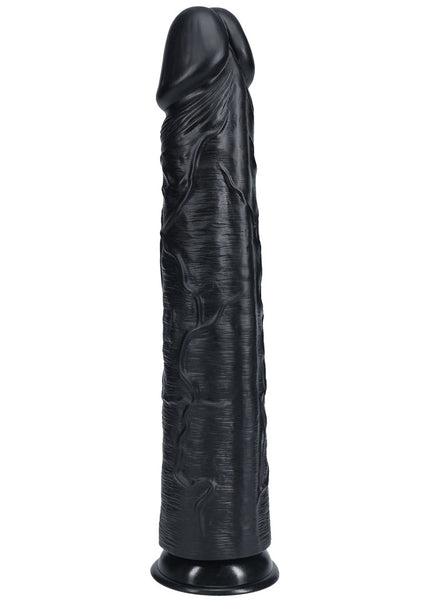 REALROCK 38cm Extra Long Dildo - Black - Black 38 cm (15'') Extra Long Dong