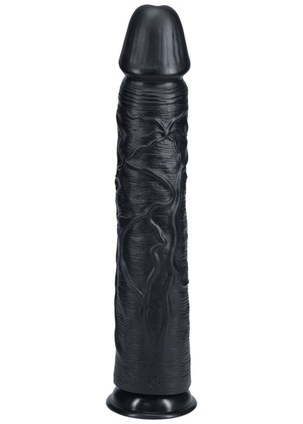 REALROCK 38cm Extra Long Dildo - Black - Black 38 cm (15'') Extra Long Dong