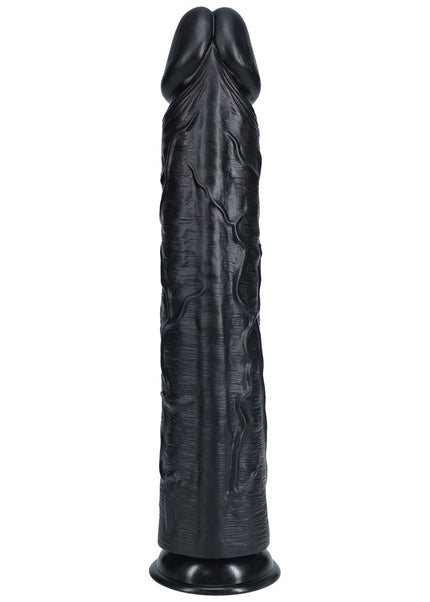 REALROCK 38cm Extra Long Dildo - Black - Black 38 cm (15'') Extra Long Dong