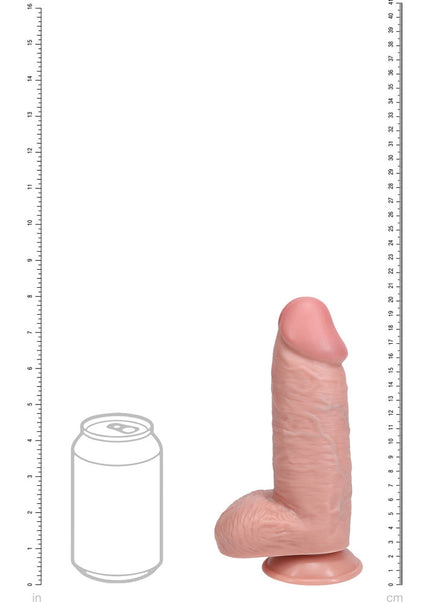 REALROCK 20cm Extra Thick Dildo with Balls - Flesh - Flesh 20 cm (8'') Extra Thick Dong