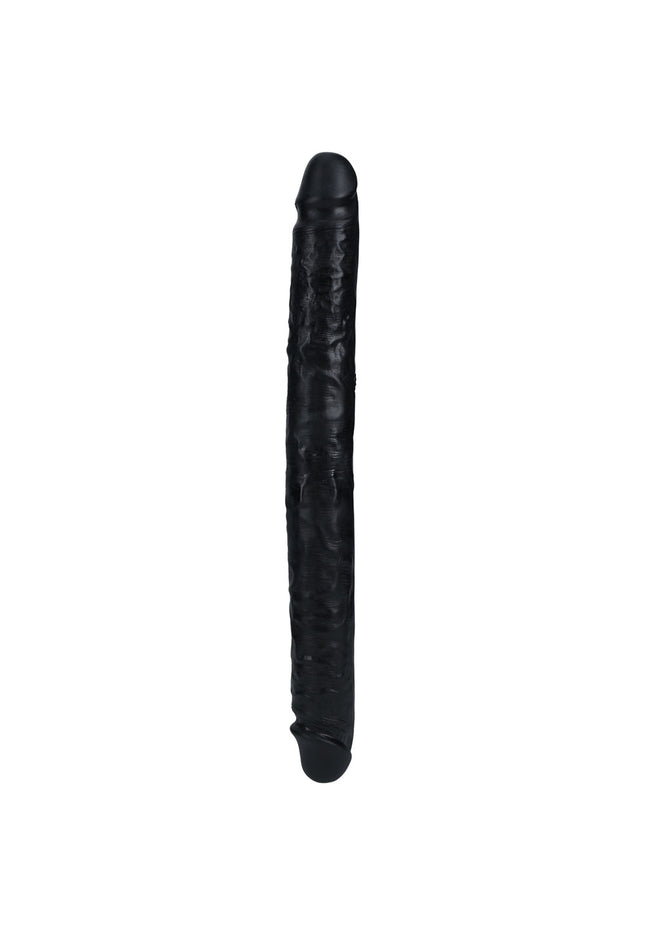 REALROCK 35cm Slim Double Dildo - Black - Black 35 cm (14'') Double Dong