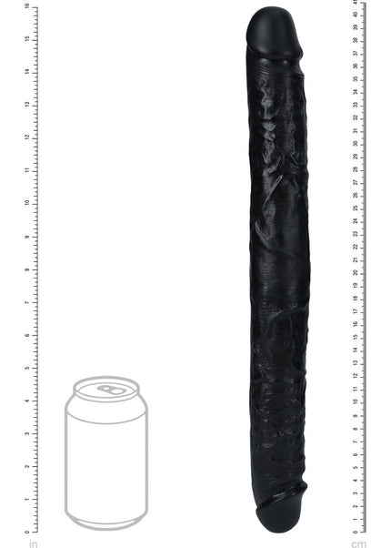 REALROCK 40cm Thick Double Dildo - Black - Black 40 cm (16'') Thick Double Dong