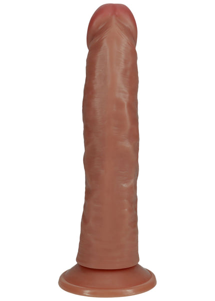 REALROCK 20cm Vibrating + Rotating Cock - Tan - Tan 20.3 cm (8'') USB Rechargeable Vibrating and Rotating Dong