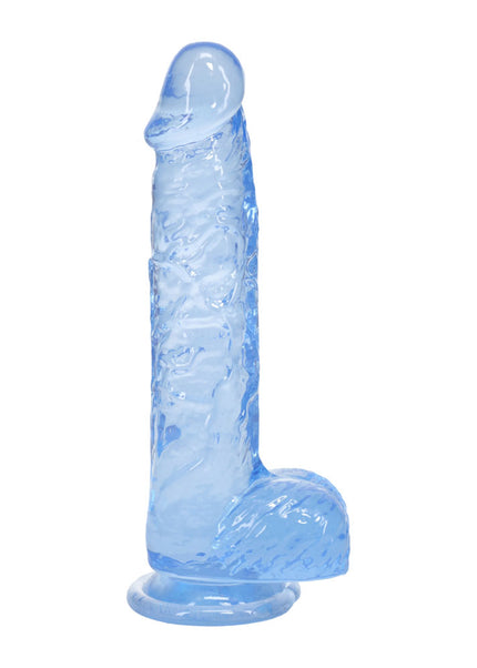 REALROCK 5'' Crystal Clear Dildo with Balls - Blue - Clear Blue 14.7 cm Dong